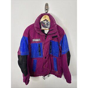 Vintage Phenix Men M Ski Jacket 90s Colorful Snowboard Winter Purple Blue